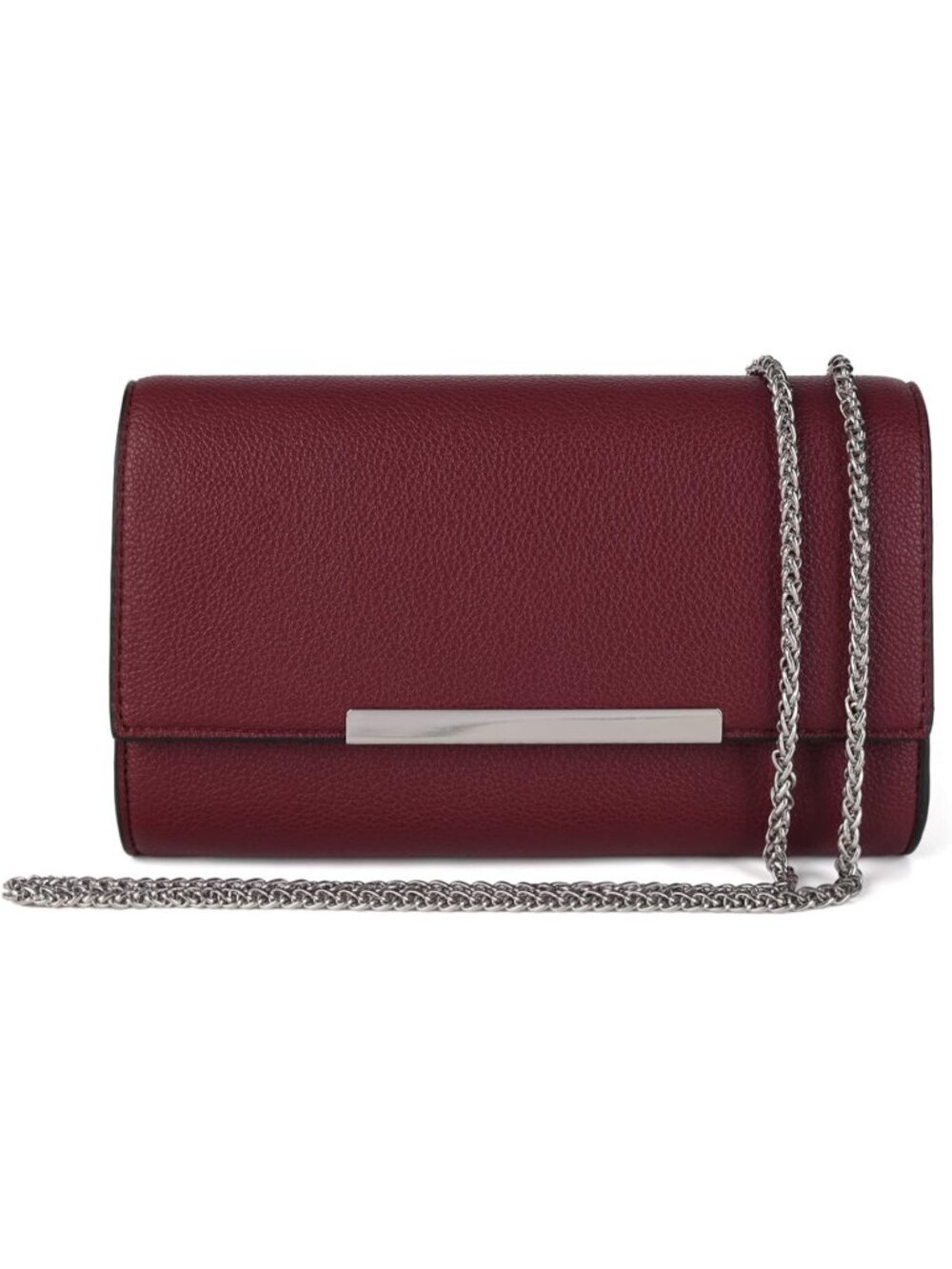 Women’s Burgundy Clutch Purses Wristlet Vegan Leather Formal Evening Bag